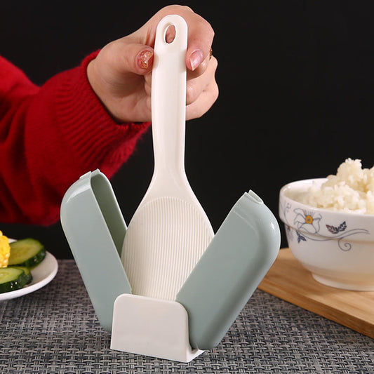 Automatic Open & Close Kitchen Rice Spoon Holder With Dust Cover | Hygienic Spoon Storage Box | Smart Lid Mechanism | Countertop Organizer