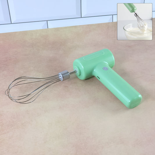 Cordless Electric Whisk & Egg Beater - (1 Pc) Rechargeable Hand Mixer with Detachable Balloon Whisk | One-Touch Speed Control | Quiet High-Torque Motor