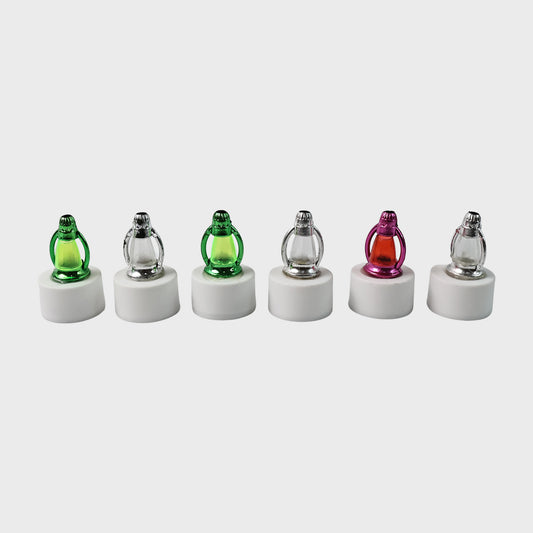Set of 6 Decorative LED Lantern Candles Flameless Tealight Lamps with Warm White Glow Battery Operated for Home Diwali Wedding Party and Festive Decoration