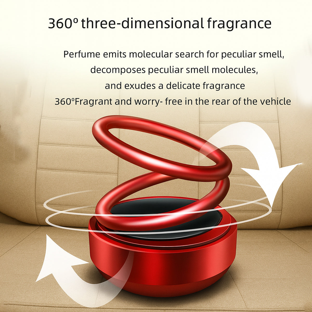 Small Solar Car Aroma Air Freshener (1 Pc) – 360° Rotating Air Diffuser