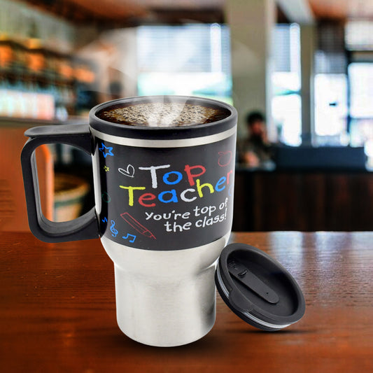 Stainless Steel Vacuum Glass Insulated Glass Coffee Mug (With Lid & Handle) Double Walled Travel Mug | With Lid & Handle | Hot & Cold Retention