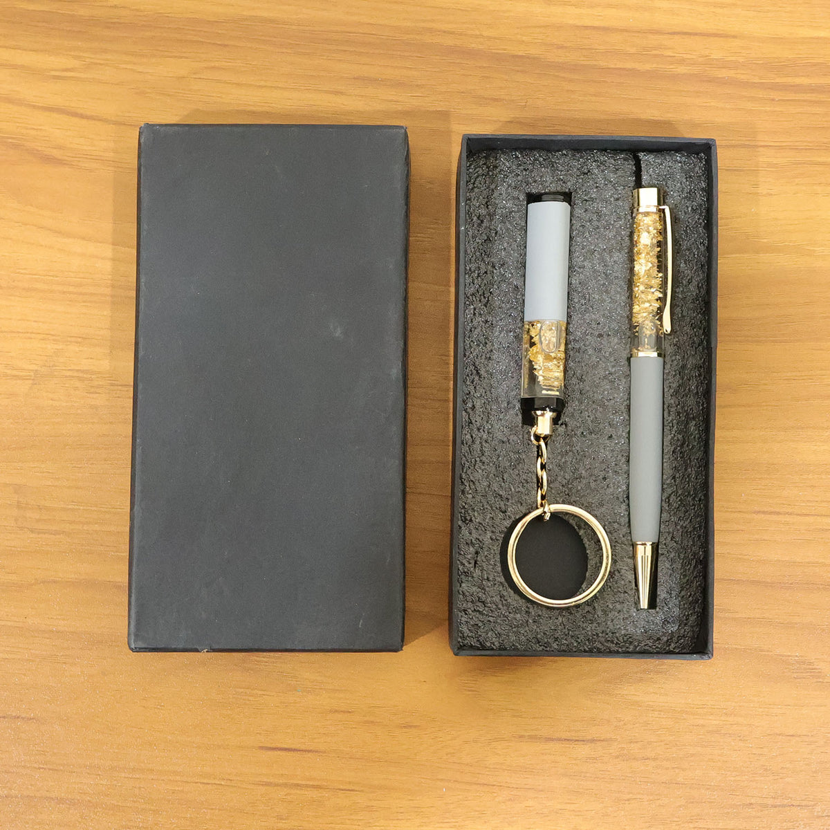 Premium Crystal Ball Pen and Decorative Keychain Combo Gift Set, Stylish Ballpoint Writing Pen with Keyring (1 Set)