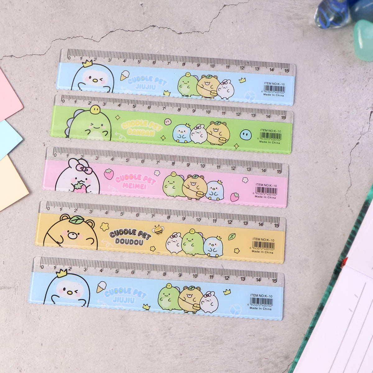 Premium Cute Cartoon Plastic Ruler Set for Kids (5 Pc) – Durable School Measuring Scale Kit with Clear Markings for Drawing, Geometry, Craft Work & Classroom Use