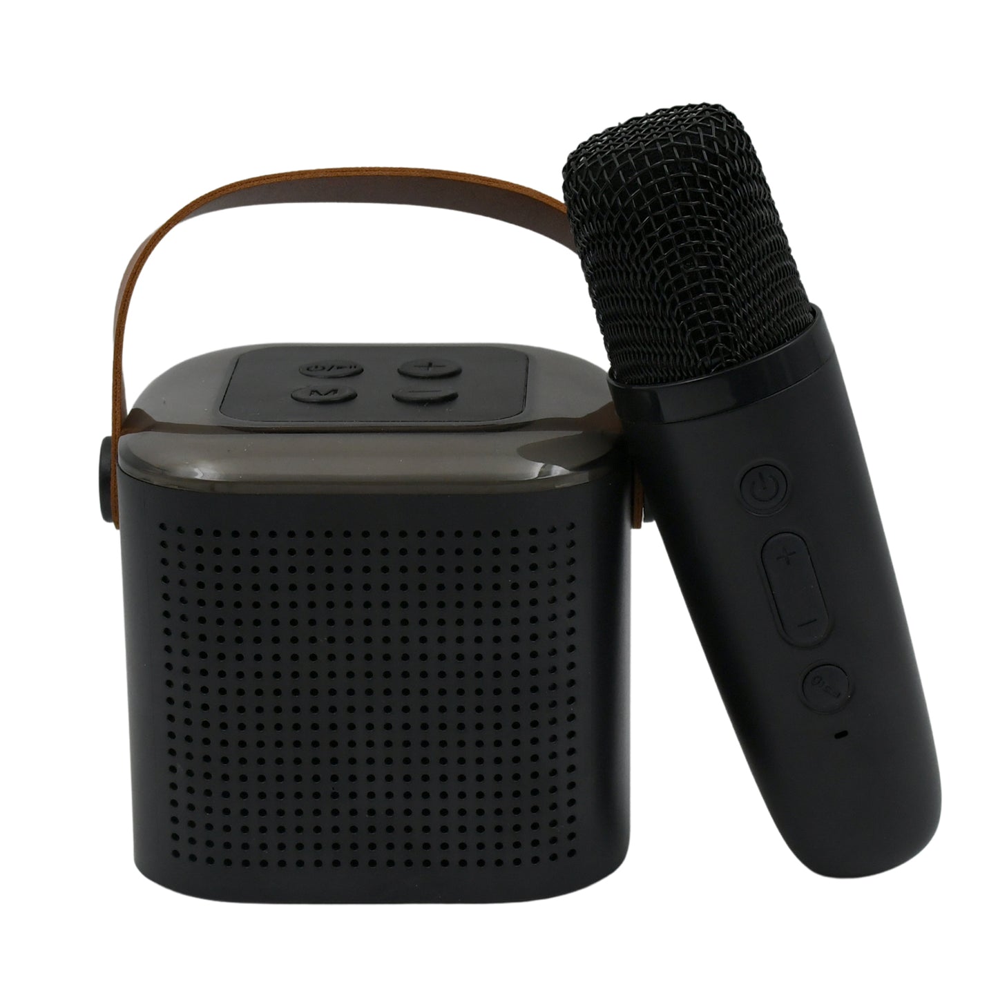 Machine with RGB Lights Memory Card Support Bluetooth Compatible Mini Karaoke Speaker with Wireless Mic for Travel TV Home Parties