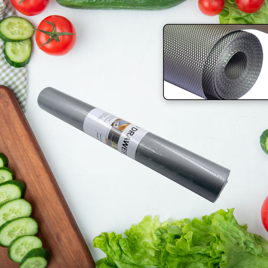 Multipurpose Anti-Slip Cabinet Drawer Shelf Mat Liner Roll (45cm x 5m) – Waterproof EVA Fridge Mat, Shelf Liner, Drawer Mat & Table Protection Sheet for Kitchen, Bathroom & Home Use