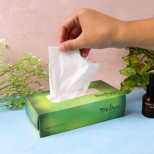 Freshee Premium Skin-friendly Facial Tissues - 100 Pc Box (18x20 Cm)