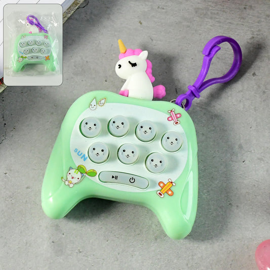 Unicorn Cartoon Push-Button Keychain Toy - (1 Pc)