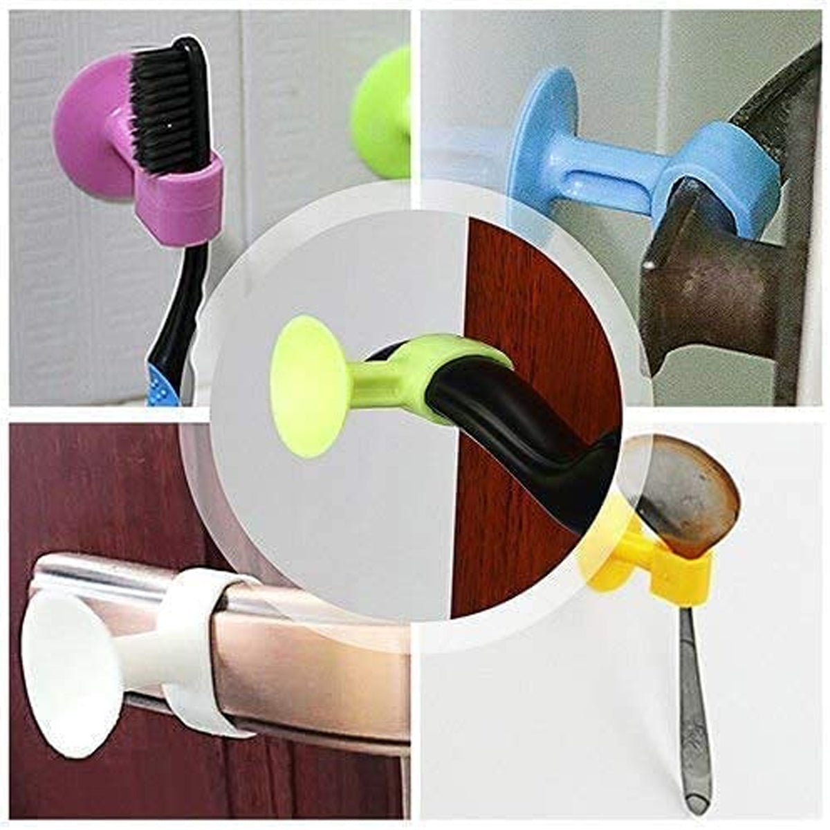 Self-sucking Silicone Door Stopper (5 Pcs) |Anti-Collision Wall Protectors | Self-Sucking | No Drill Installation