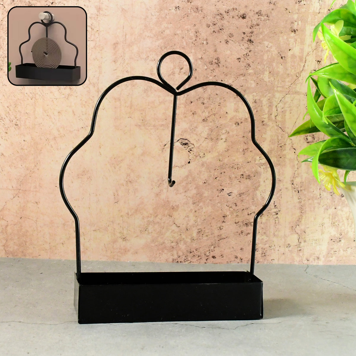 Mosquito Coil Holder Stand with Ash Catcher Tray, Hanging and Tabletop Coil Burner for Home, Bedroom, Balcony, Garden and Outdoor Use (1 Pc)