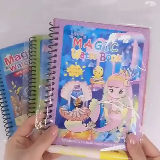 Reusable Magic Water Quick Dry Book for Kids | 4 Books Set with Water Pen | Multi-Color
