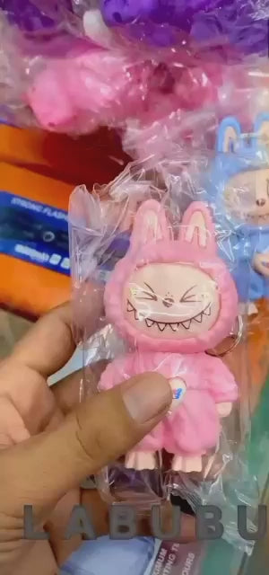 Labubu Keychain | Cute Face-Changing Cartoon Anime Keyring | Desktop Decoration, Backpack Charm & Car Hanging Ornament | Surprise Party Gift (Assorted Color)