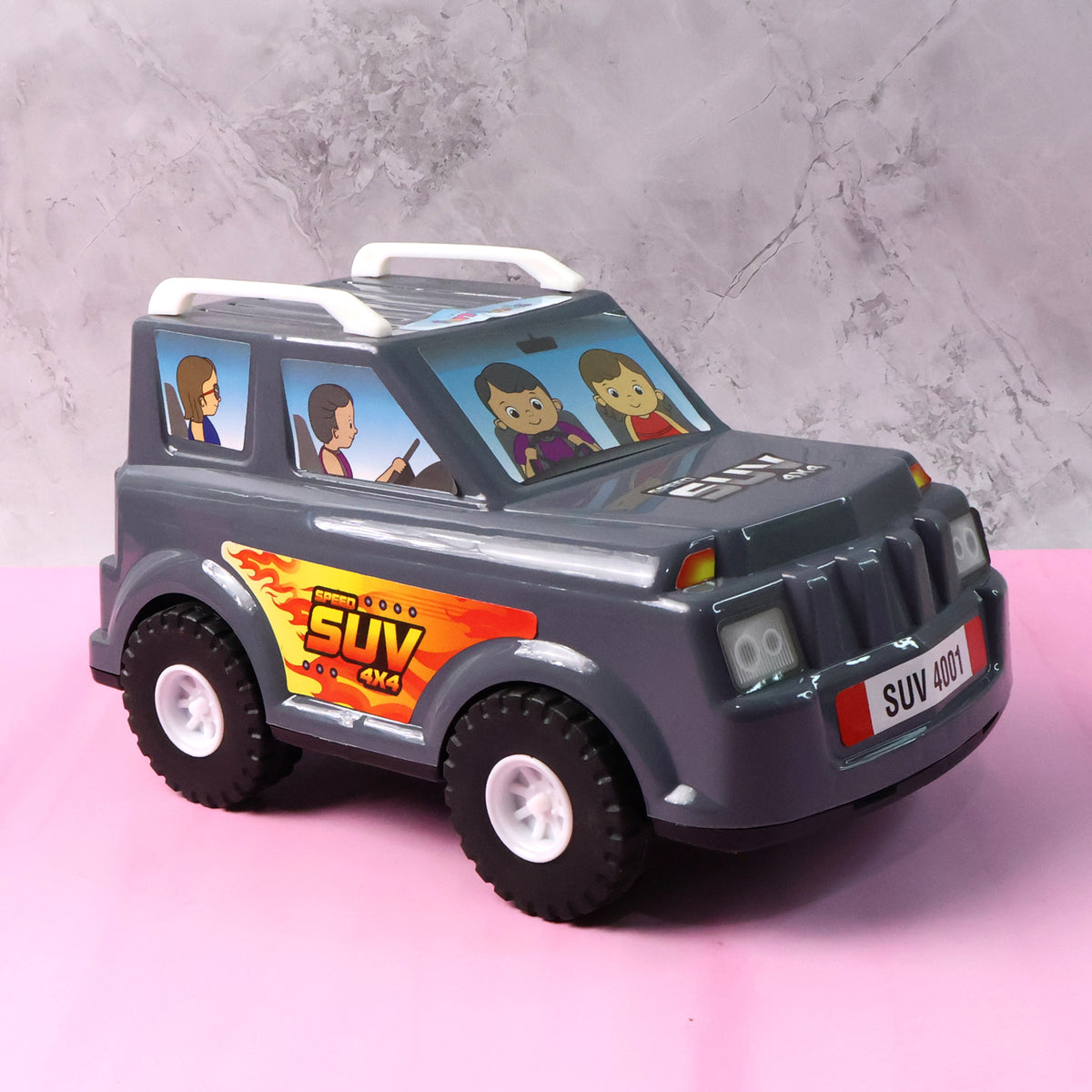 Funwoods Kids Power SUV Car Toy (1 Pc) Friction Powered 4x4 Vehicle with Realistic Design & Smooth Rolling Wheels