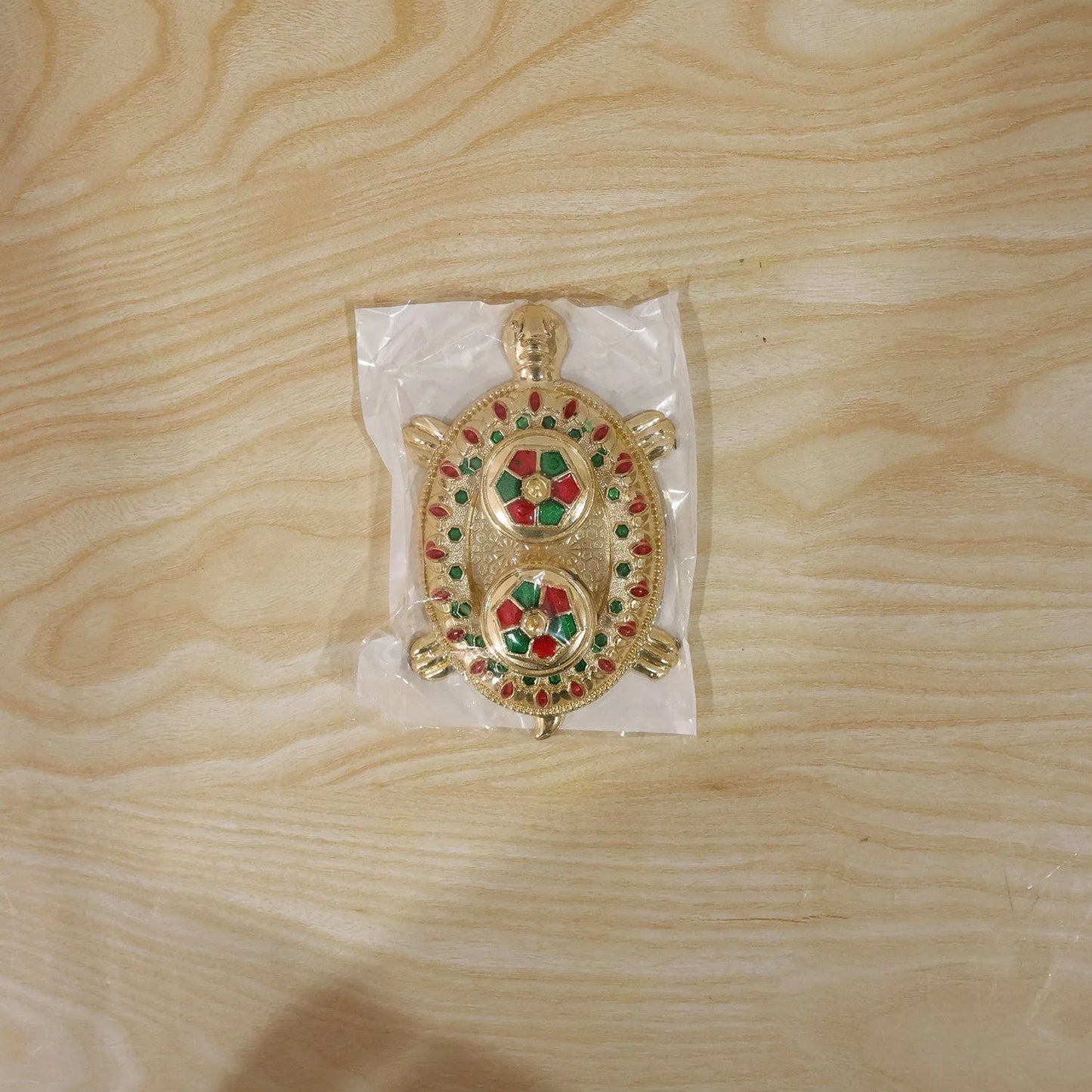 Tortoise Shaped Kankavati Kumkum Holder, Decorative Golden Roli Chawal Box for Puja, Tilak, Home Temple and Festive Rituals (1 Pc)