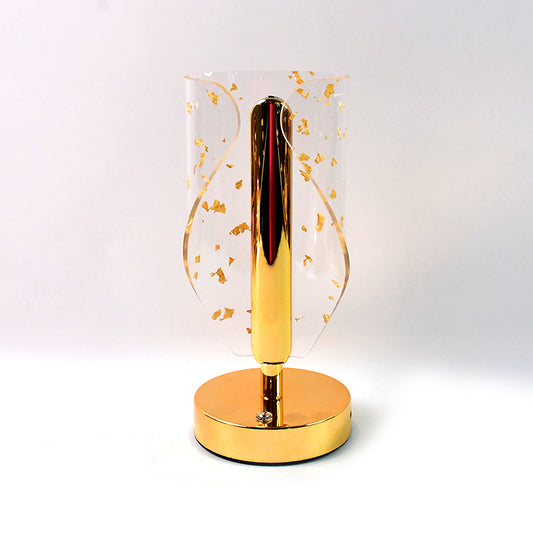 Luxury Golden Leaf Design Crystal Table Lamp (1 Pc) Modern LED Decorative Lamp for Bedroom, Living Room, Study, Office & Gifting