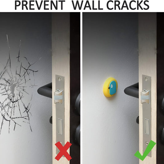 Cute Cartoon & Fruit Design Wall Door Stopper Bumper – Self Adhesive Shock Absorber Guard to Protect Wall from Door Handle Impact for Home, Bedroom, Kids Room & Office (1 Pc, Mix Design)