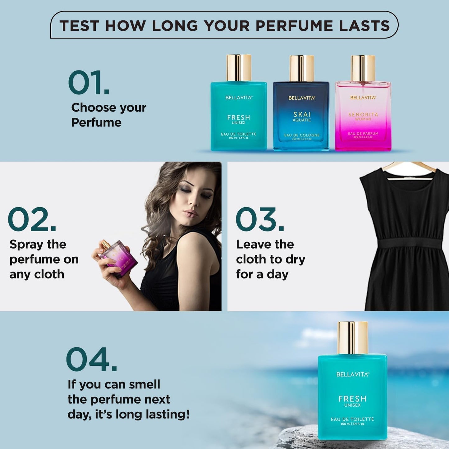 Bellavita Premium Fresh Unisex Eau De Toilette Perfume - 100 Ml