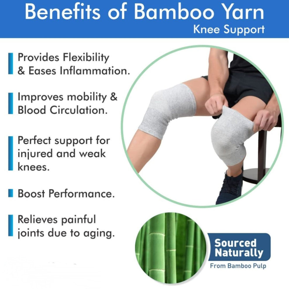 Bamboo Knee Sleeve for Pain Relief, Arthritis, Joint Support  – Breathable & Stretchable Knee Brace