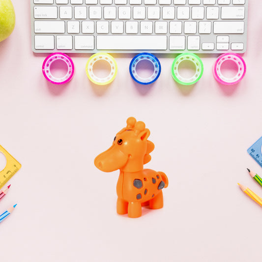 Extendable Neck Giraffe Toy for Kids Cute Animal Stretch Giraffe Figure Toy with Realistic Stripes Pack of 1