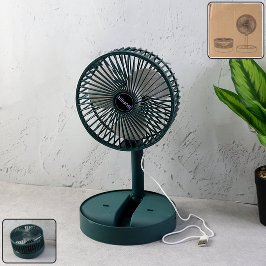 Foldable Mini Desk Fan With Adjustable Height And Angle (1 Pc) • Strong Wind • Silent Operation | Portable Cooling for Home & Office