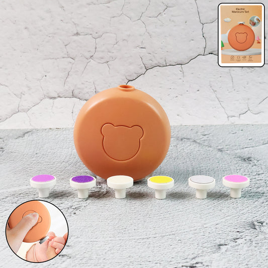 Baby Nail Trimmer And Manicure Care -Gentle, Silent Nail File Kit with 6 Grinding Heads | Safe Grooming for Newborns & Toddlers