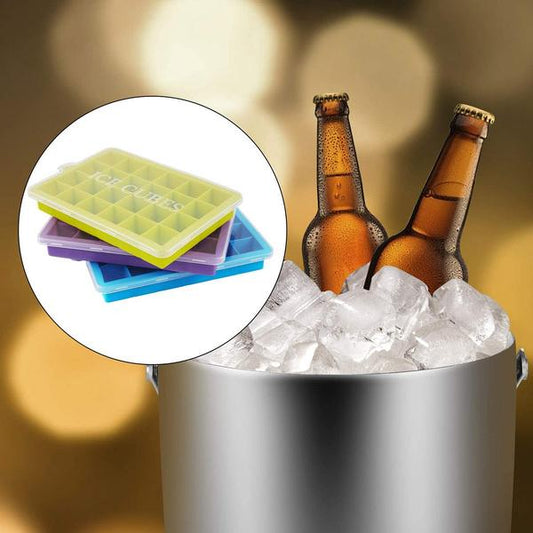 Silicone Ice Cube Tray with 24 Cavities, Flexible Food Grade Ice Cube Mold for Freezer, Reusable Ice Tray for Whiskey, Cocktails, Juice, Chocolate, Candy and Baby Food (1 Pc)