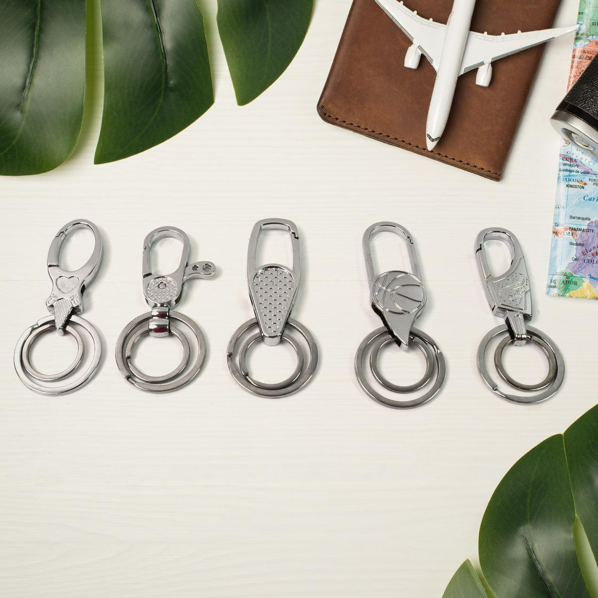 Heavy Duty Key Holder Keychain Key Chain (1 Pc Mix Design) | Fashion Waist Buckle Keychain | Round Key Ring Clips for Car, Bike & Home Keys