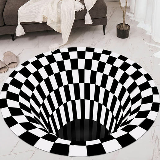 3d Space Round Carpet Floor Mat Non-woven Doormat (1 Pc, 78 Cm) | | Non-Slip Area Rug | Anti-Skid Decorative Floor Mat