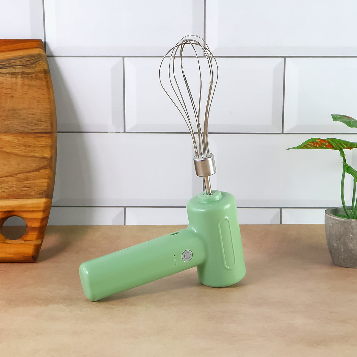 Cordless Electric Whisk & Egg Beater - (1 Pc) Rechargeable Hand Mixer with Detachable Balloon Whisk | One-Touch Speed Control | Quiet High-Torque Motor