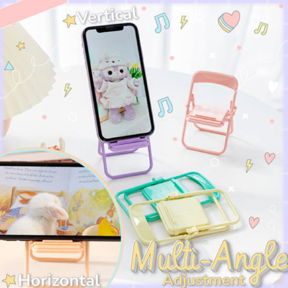 Chair Mobile Stand - 1Pc | Cute Chair Design | Lightweight | Universal Smartphone Holder for Home & Office