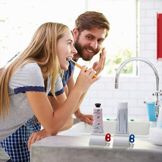 Rolling Tube Toothpaste Squeezer Toothpaste Seat Holder Stand | Easy Rotate Handle | No Waste | Works with Plastic & Aluminum Tubes