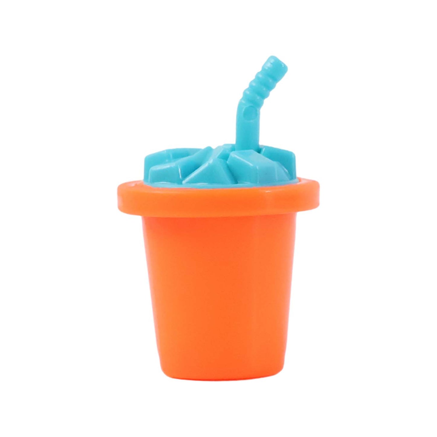 Mini Juice Cup Pretend Play Toy – Cute Set with Cup, Ice-Cube Lid and Straw – Bright Colors, Child-Safe Plastic, Pocket-Size Collectible for Kids’ Role Play, Return Gifts and Dollhouse Accessories (1 Pc)