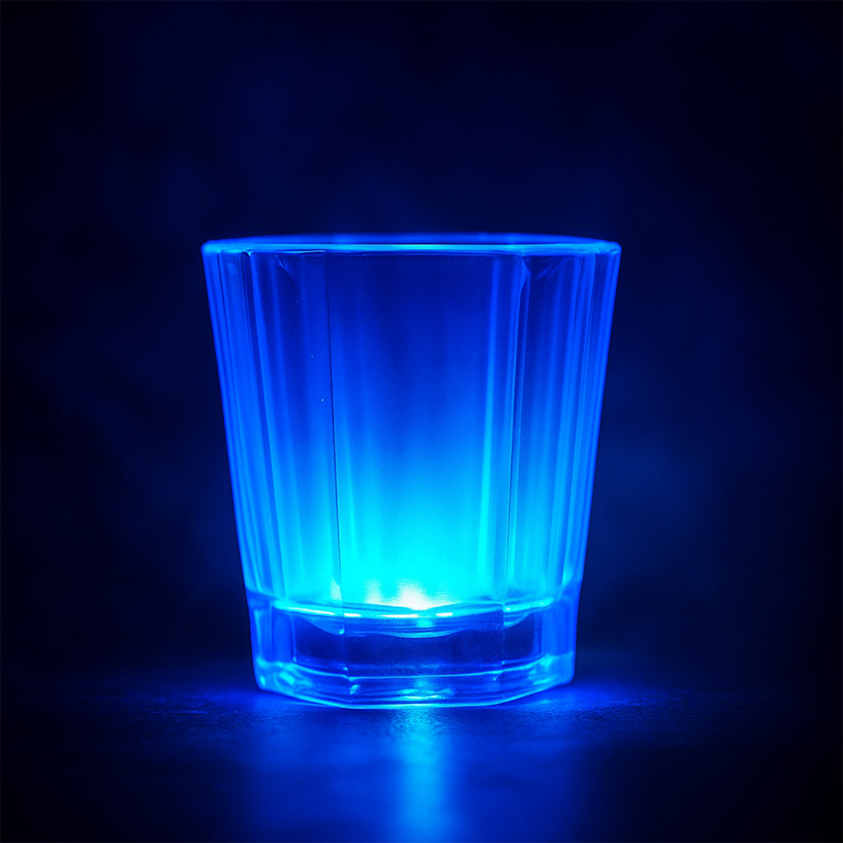 Premium LED Light-Up Shot Glass Set (24 Pc) – Small Transparent Plastic Party Shot Glasses with Multi-Color Flashing Lights