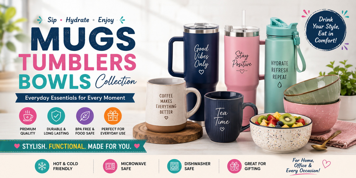 Mugs, Tumblers, Bowls