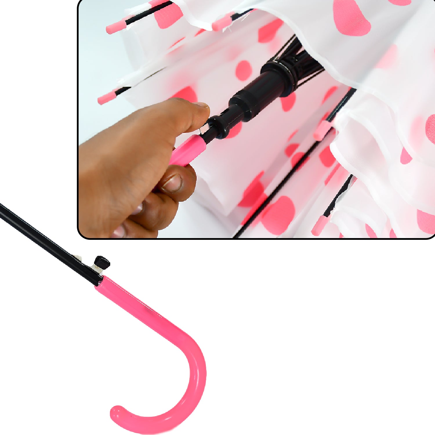 Windproof Dot Printed Travel Umbrella for Men and Women Multicolor Lightweight Portable Rain Umbrella Pack of 1