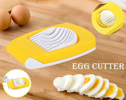 Plastic Multi Purpose Egg Cutter Slicer with Stainless Steel Wires for Boiled Eggs Fruits and Soft Food Slicing (1 Pc)