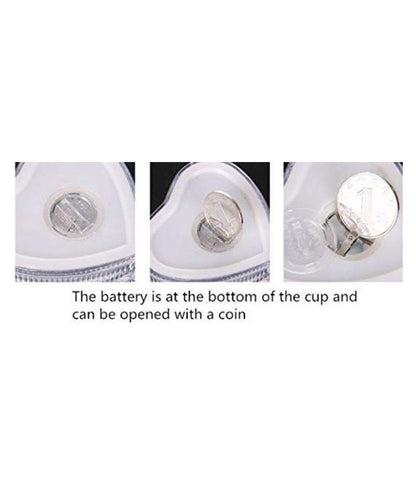 Heart Shape Activated Blinking LED Glass Cup