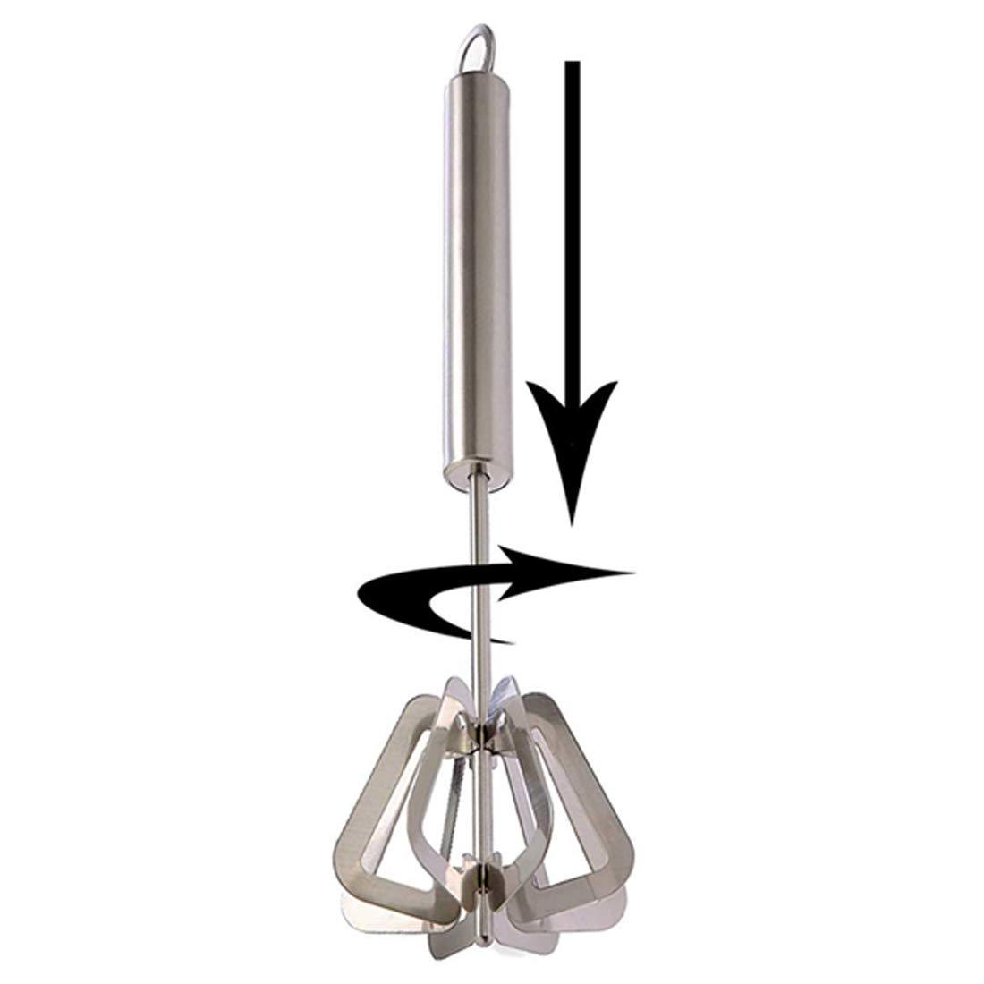 Stainless Steel Manual Hand Blender and Semi Automatic Mixi Beater – Multipurpose Kitchen Whisk for Mixing, Churning and Liquidizing