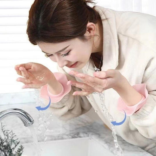 Silicone Wrist Water Stopper Reusable Splash Guard Cuff for Washing to Prevent Water Runoff on Hands Sleeves and Clothing During Daily Sink Use (2 Pc)