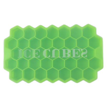 Premium Honeycomb Silicone Ice Cube Tray with Lid, Hexagon Ice Maker Mold for Freezer, Flexible Easy Release Ice Mold for Treats (1 Pc)