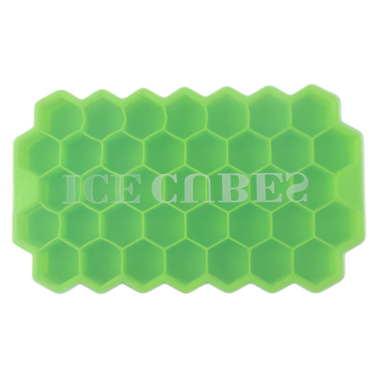 Premium Honeycomb Silicone Ice Cube Tray with Lid, Hexagon Ice Maker Mold for Freezer, Flexible Easy Release Ice Mold for Treats (1 Pc)