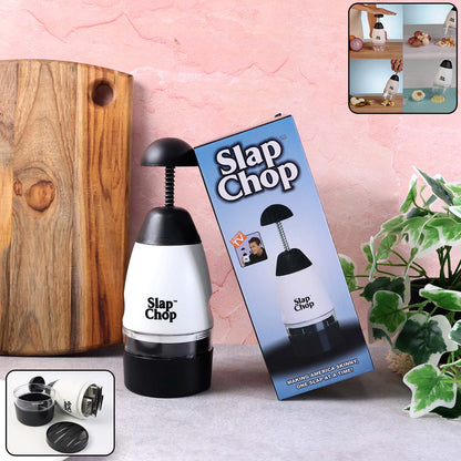 Slap Chop Hand Press Vegetable and Fruit Chopper – Manual Food Dicer and Onion Cutter for Effortless Kitchen Prep – Multi-Functional Push-Down Chopper for Vegetables, Dry Fruits, and Nuts (1 Pc)