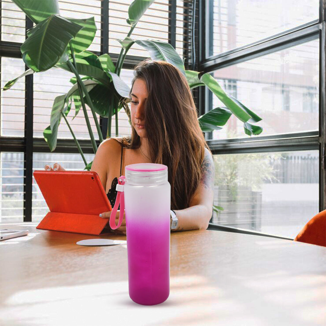 Colorful Portable Unbreakable Glass Water Bottle with Rubber Band – 350 ml | Stylish hydration. Strong design. Perfect for everyday use.
