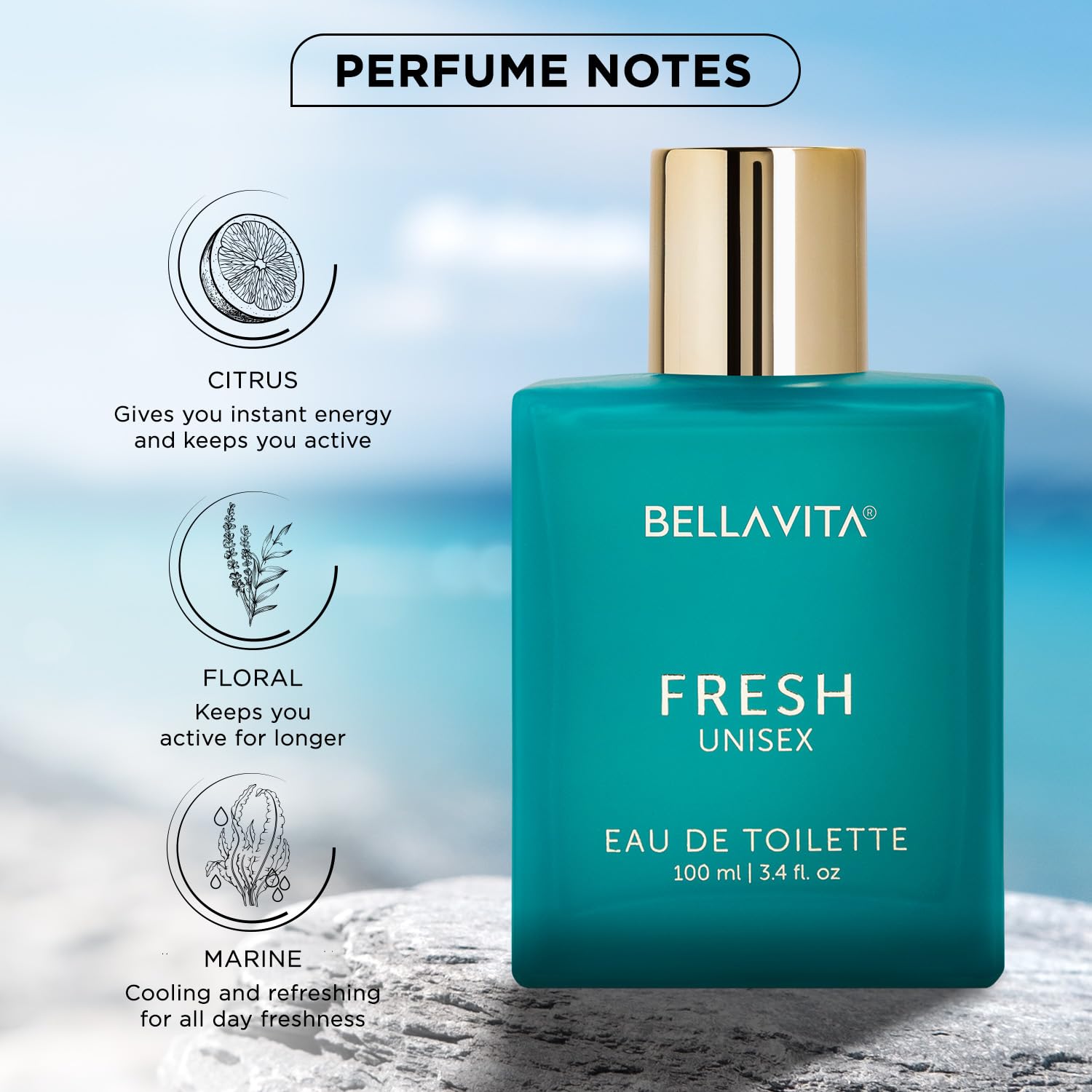 Bellavita Premium Fresh Unisex Eau De Toilette Perfume - 100 Ml