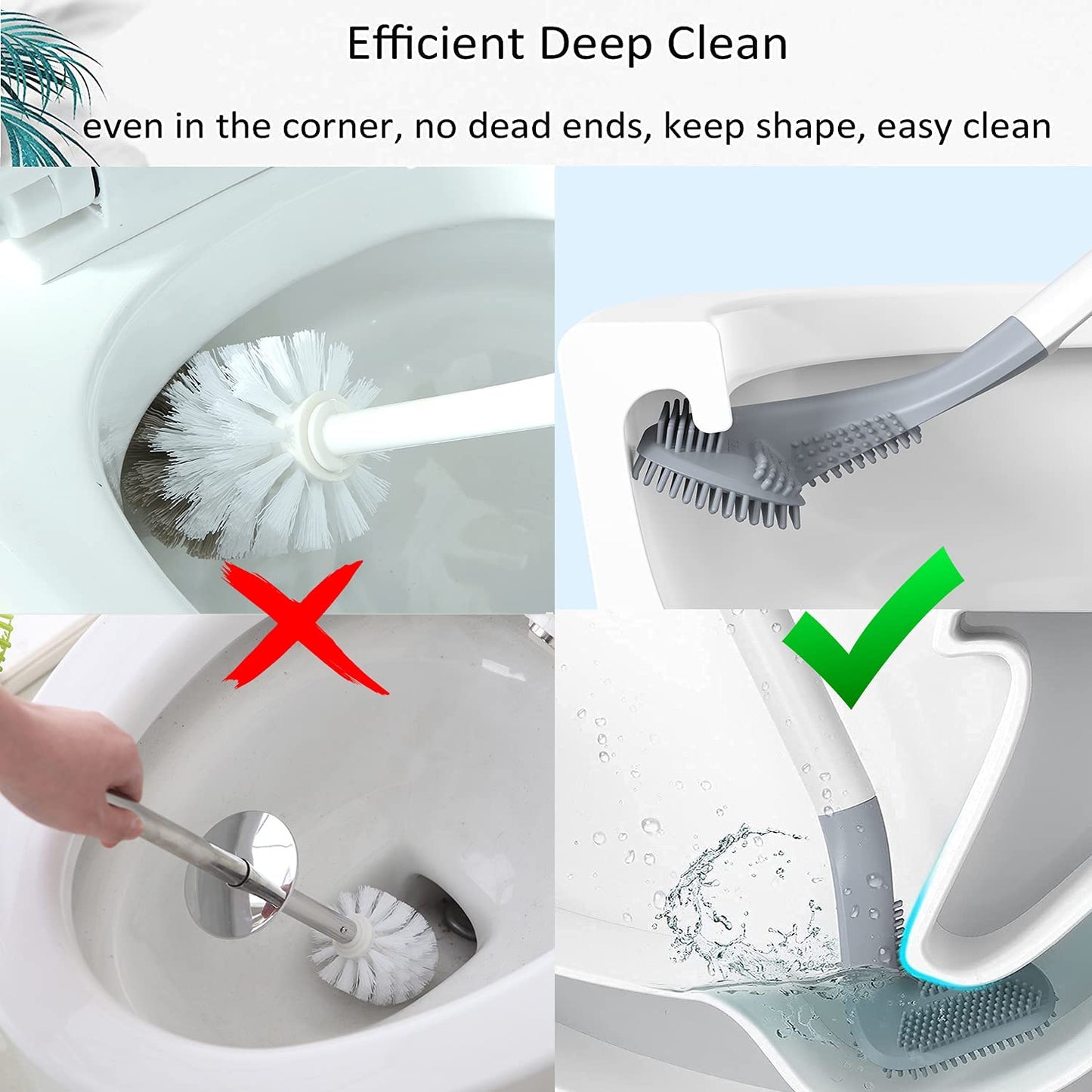 Silicone Golf Toilet Cleaner Brush with Long Handle Wall Mounted Bathroom Cleaning Brush