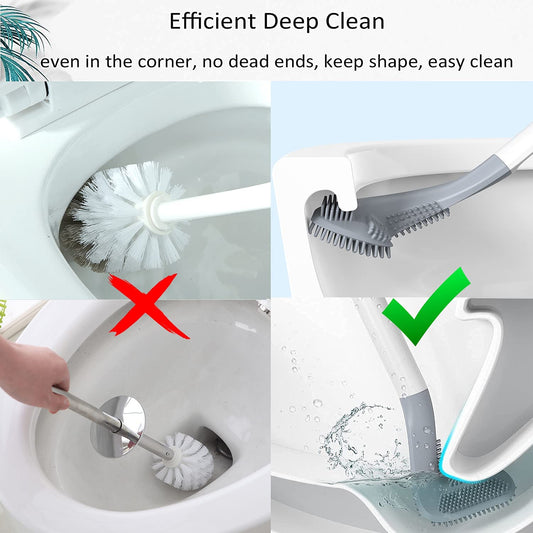 Silicone Golf Toilet Cleaner Brush with Long Handle Wall Mounted Bathroom Cleaning Brush