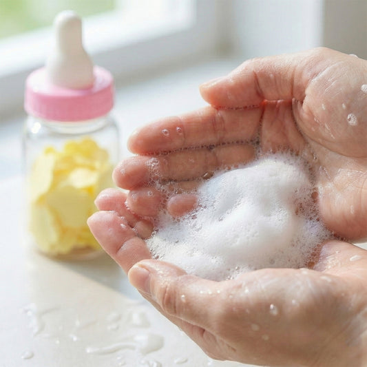 Portable Baby Bottle Shape Hand Wash Soap Paper Sheets Set for Travel, Outdoor and Daily Hygiene – 1 Set