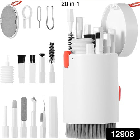 20 in 1 Keyboard Cleaner Kit – Laptop, Phone and Screen Cleaning Set with Electronic Cleaning Brush, Spray and Multi-Tool Accessories for AirPods, iPad, iPhone, Camera and Computer (1 Pc)