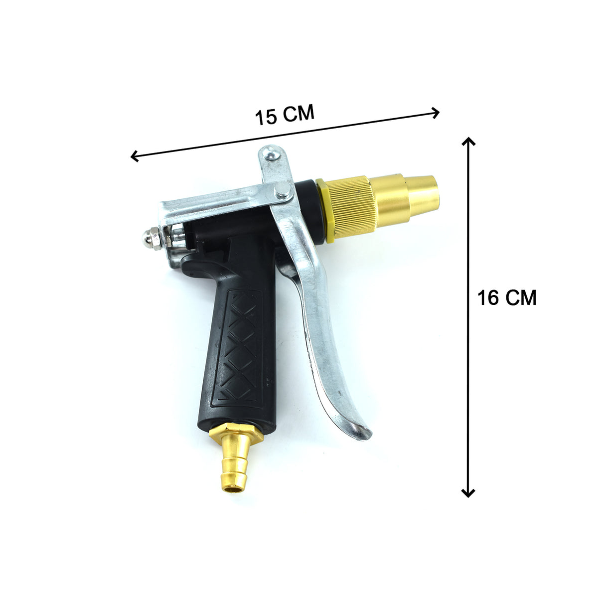 Gold Plated Metal Trigger Hose Nozzle Spray Gun with Adjustable Water Flow and Lock Pin for Garden, Car Washing and Cleaning