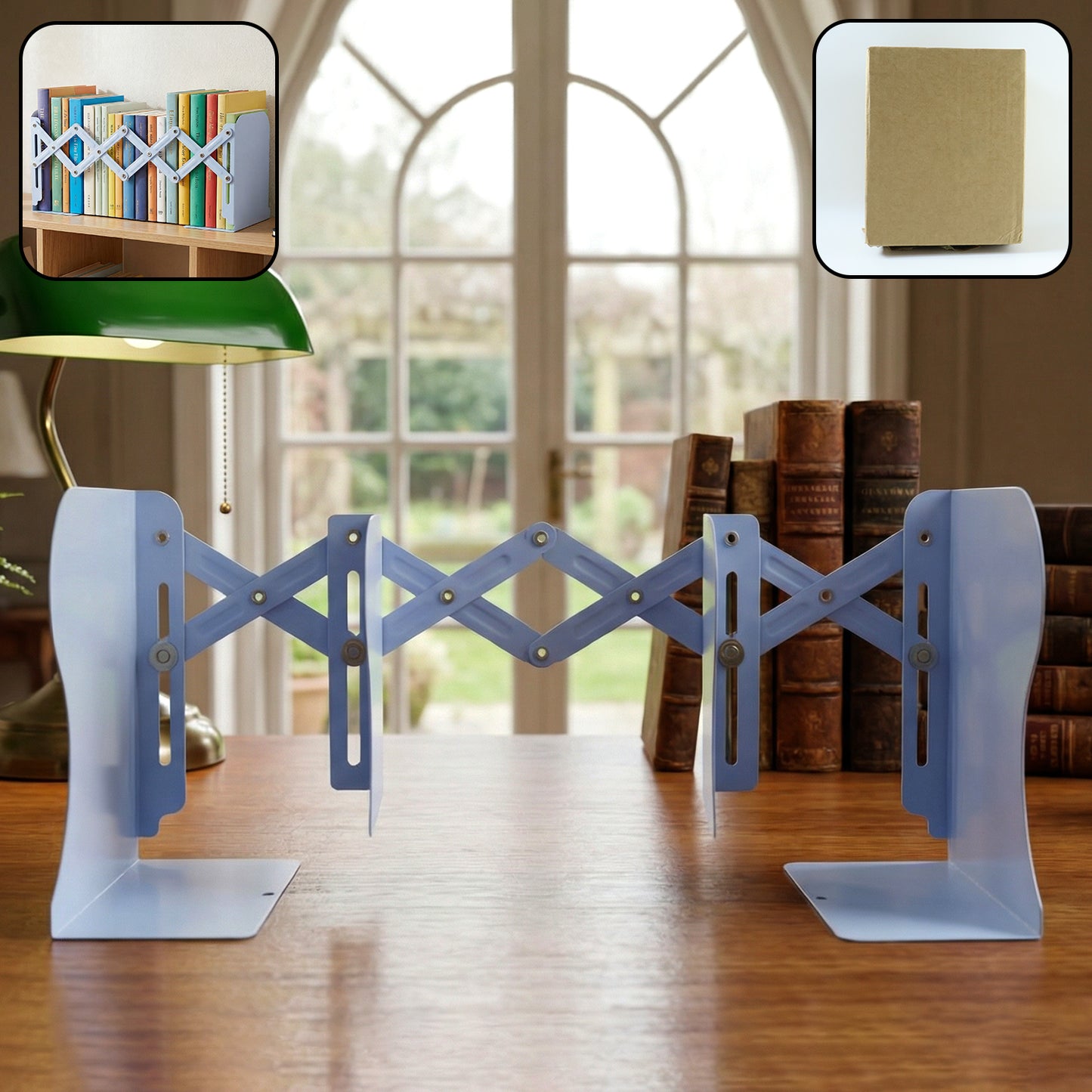 Adjustable Expandable Book Stand with Foldable Scissor Design Desk and Shelf Book Organizer for Home Office and Study (1 Pc)