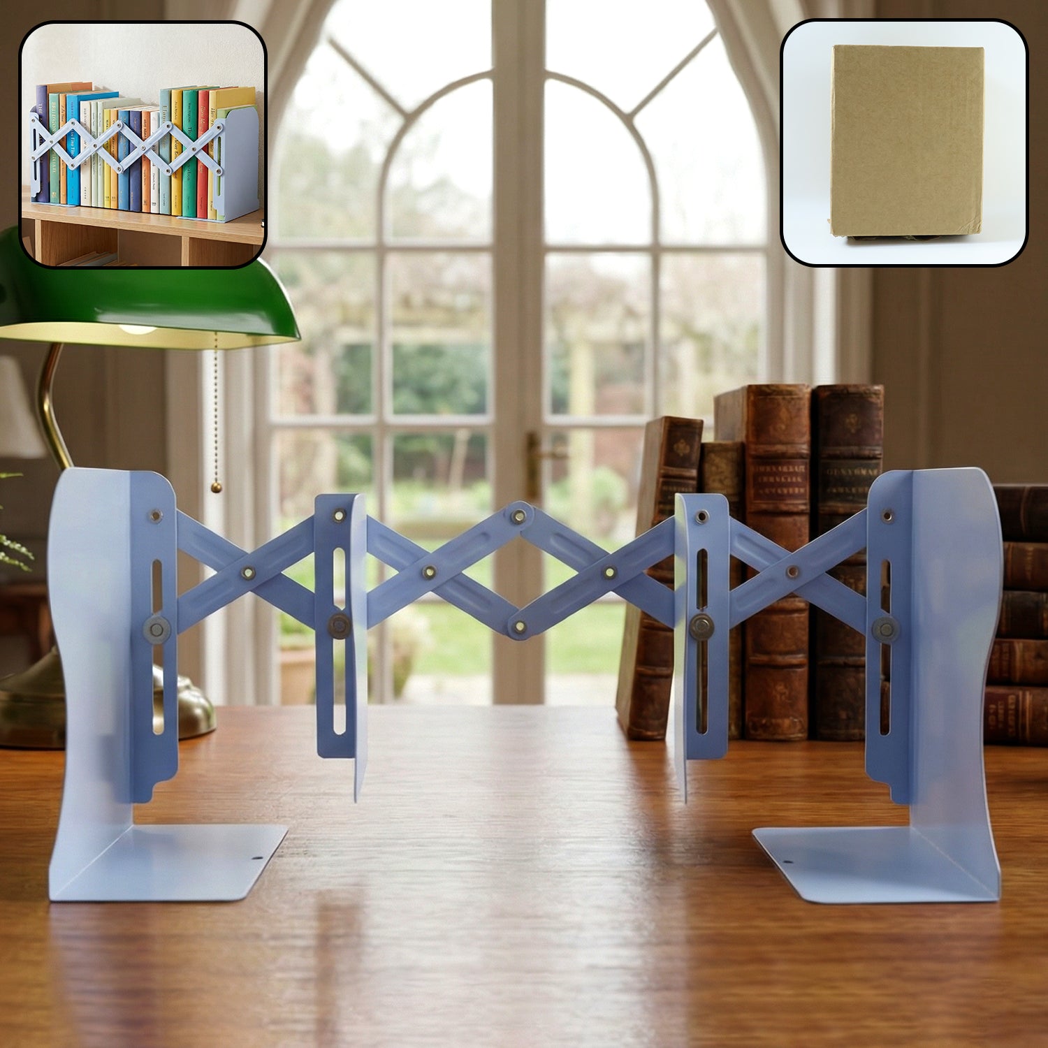 Adjustable Expandable Book Stand with Foldable Scissor Design Desk and Shelf Book Organizer for Home Office and Study (1 Pc)